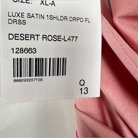 CYNTHIA & SAHAR CS104 ONE-SHOULDER COWL BACK SATIN MERMAID DRESS DESERT ROSE - Picture 9 of 10